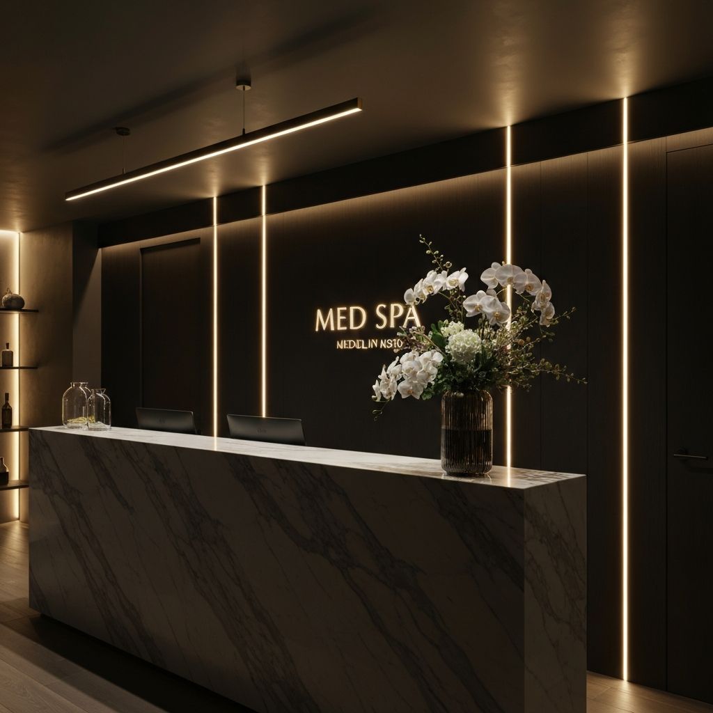 Luxury med spa reception and waiting area